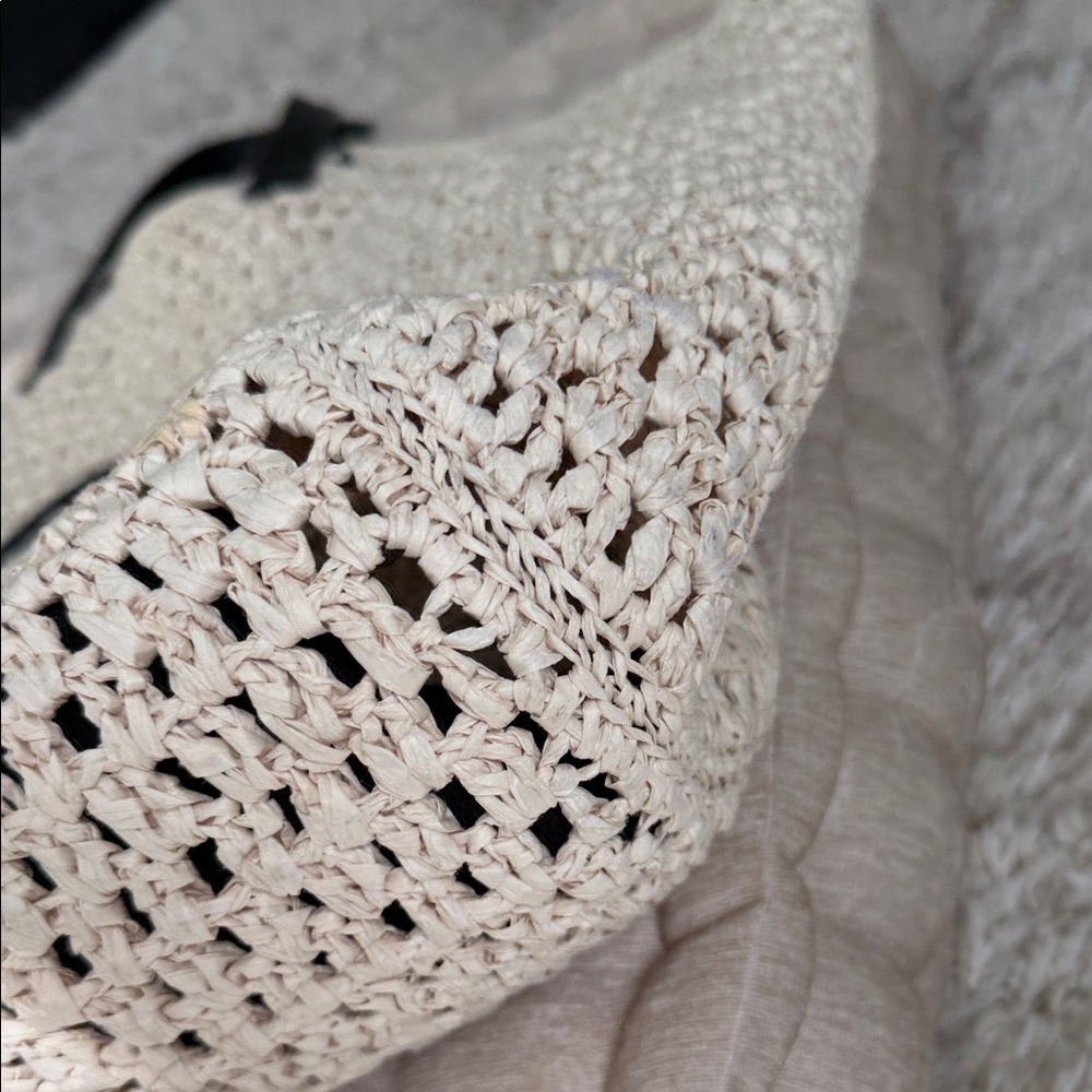 Anine Bing Crochet Tote in Cream - Picture 5 of 12